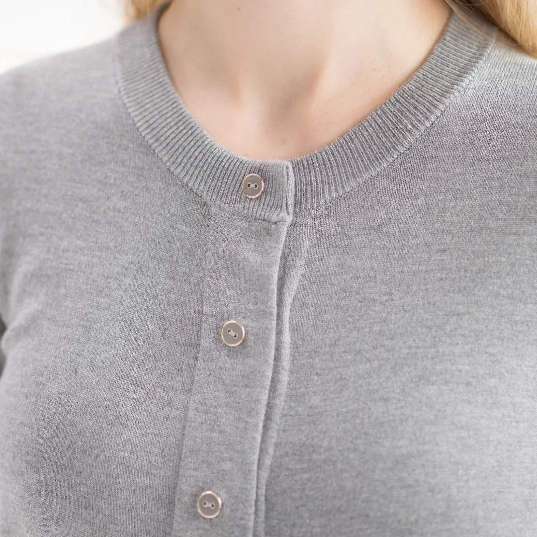 Women's Adaptive Magnetic Front Knit Cardigan Sweater In Grey