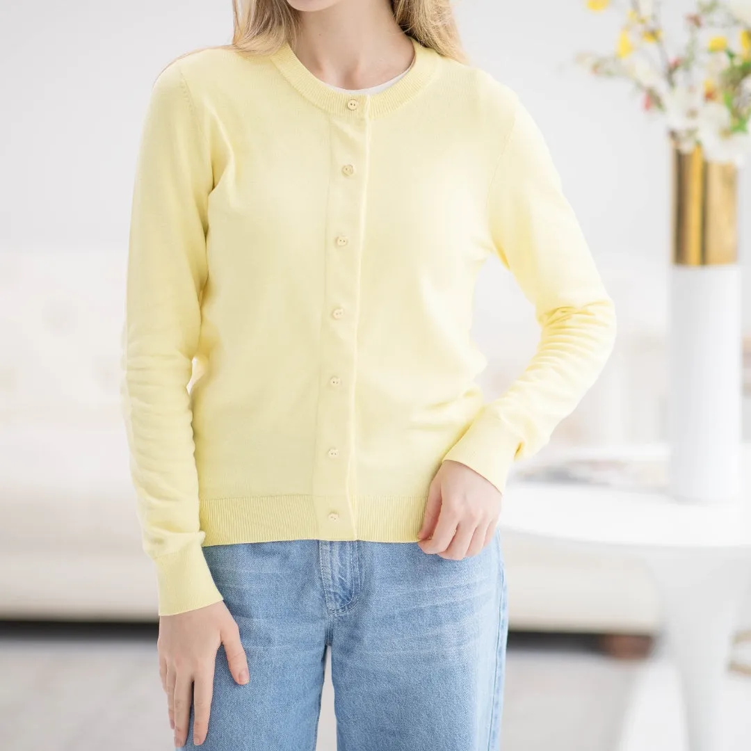 Women's Adaptive Magnetic Front Knit Cardigan Sweater In Yellow