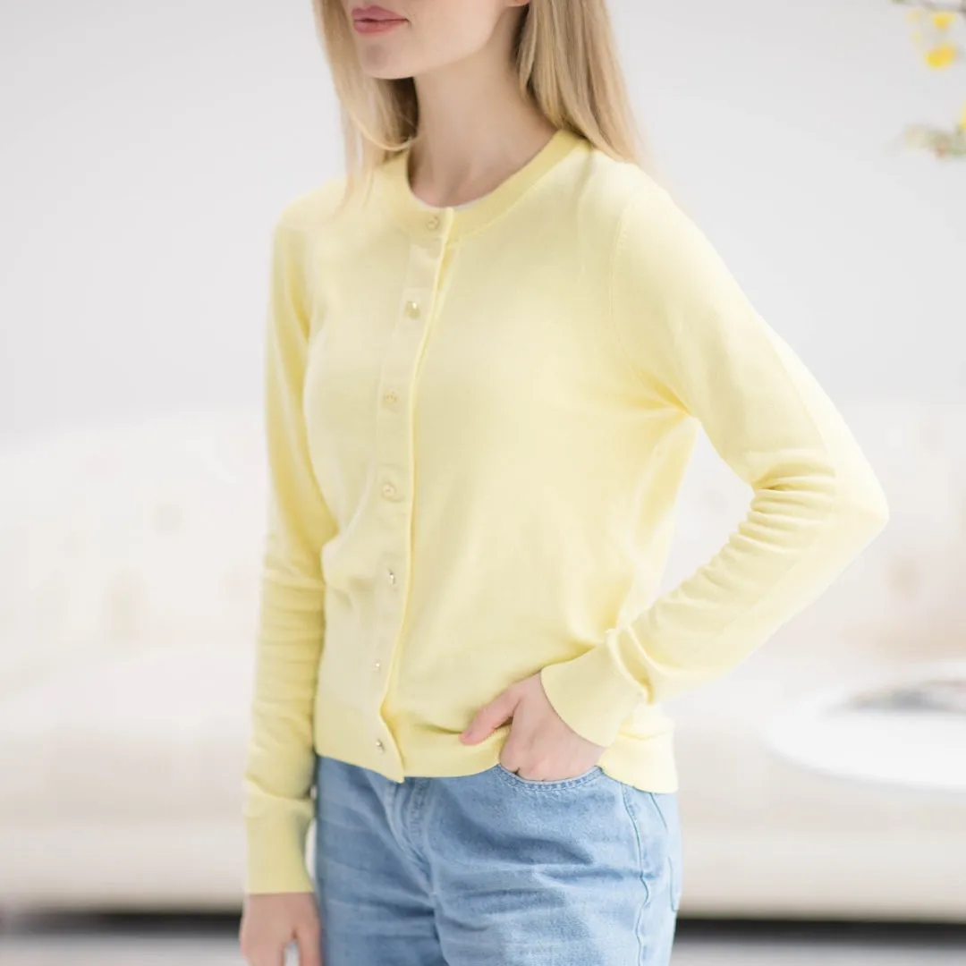 Women's Adaptive Magnetic Front Knit Cardigan Sweater In Yellow