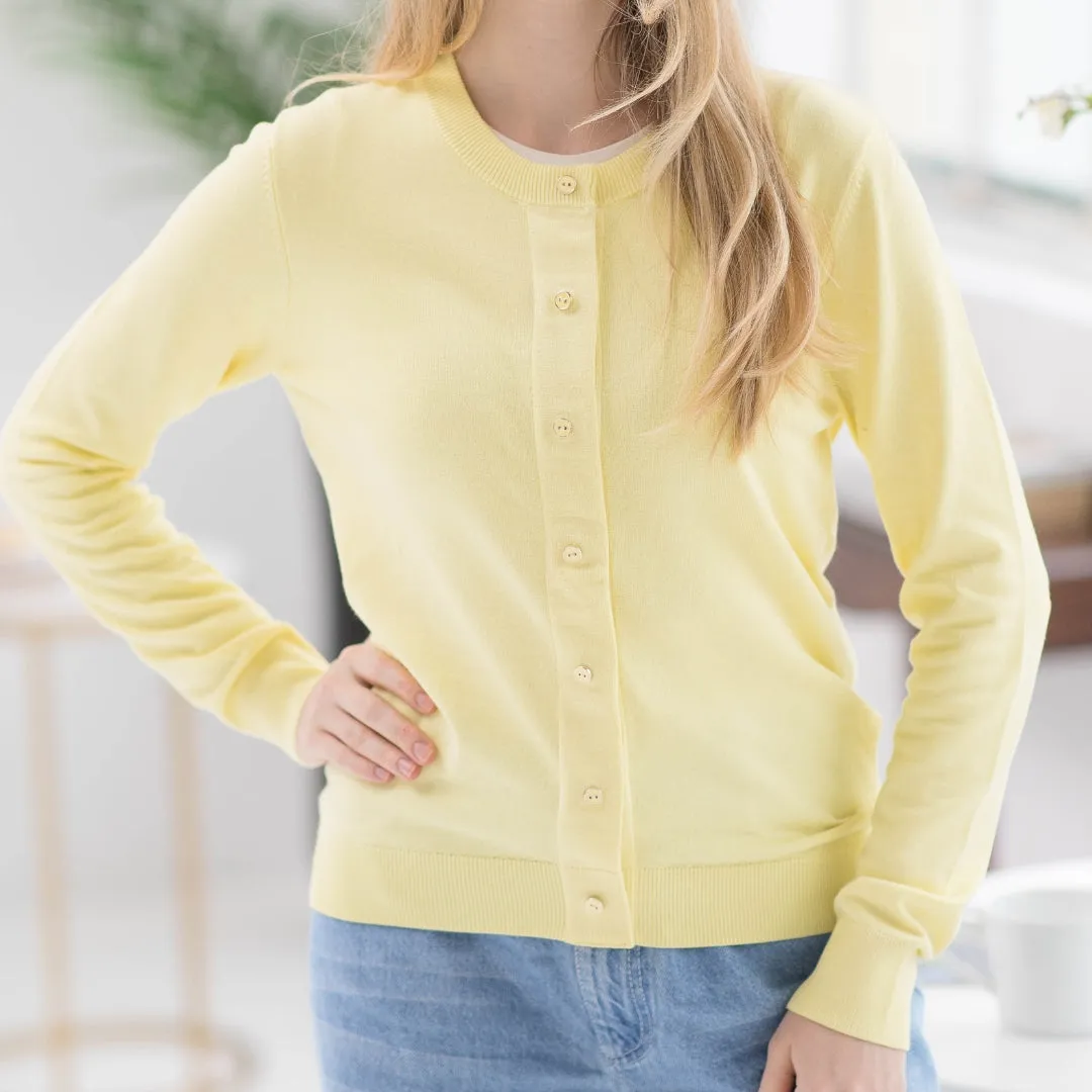 Women's Adaptive Magnetic Front Knit Cardigan Sweater In Yellow