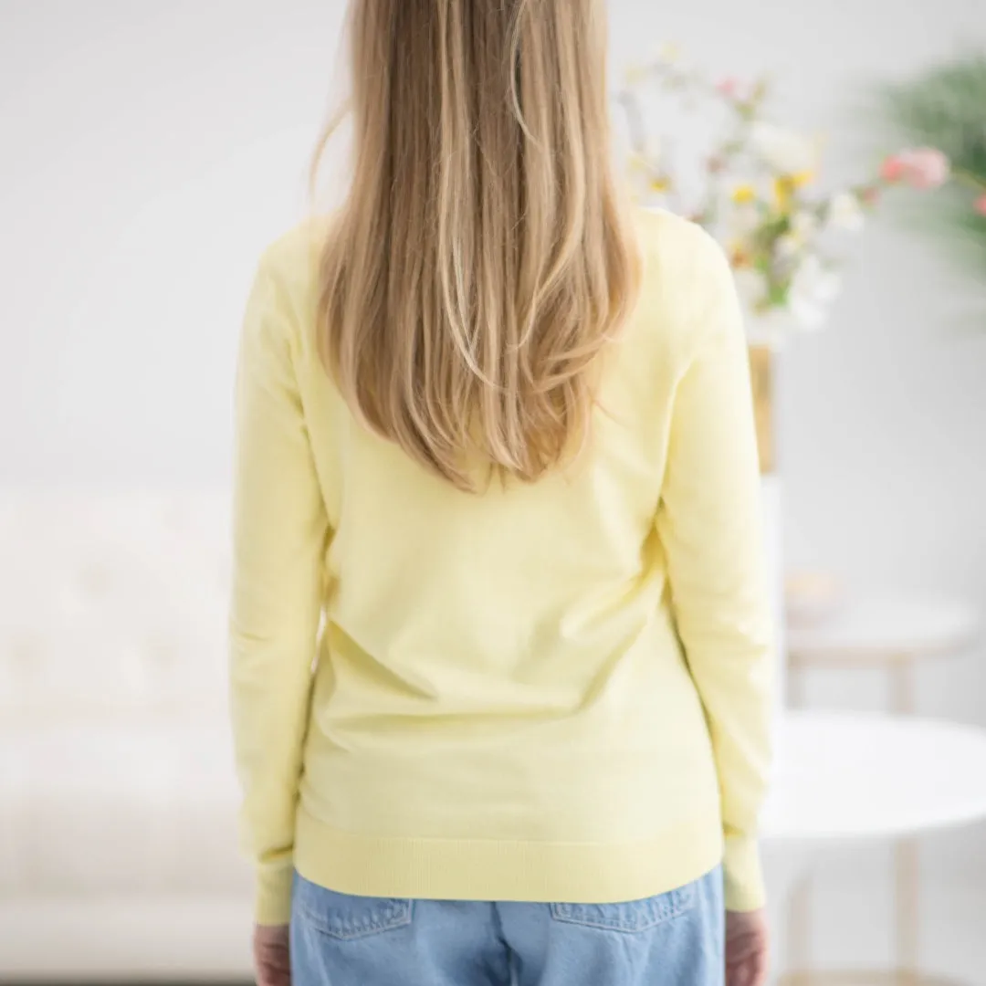 Women's Adaptive Magnetic Front Knit Cardigan Sweater In Yellow