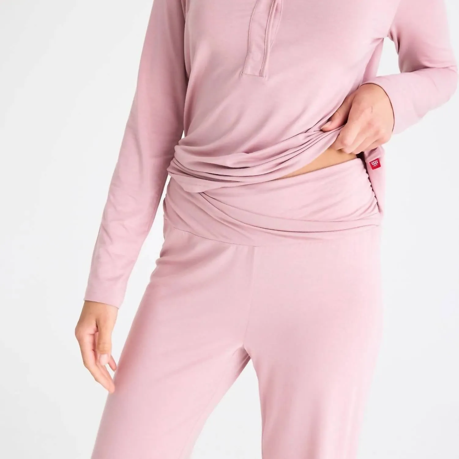 Women's Long Sleeve Nursing Pj In Desert Pink