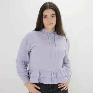 Women's Ruffled Logo Embroidered Sweaters,Lilac